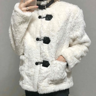 Shearling Toggle Button Medium Jacket