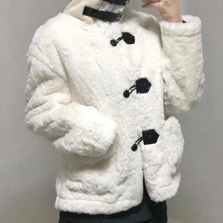 Shearling Toggle Button Medium Jacket