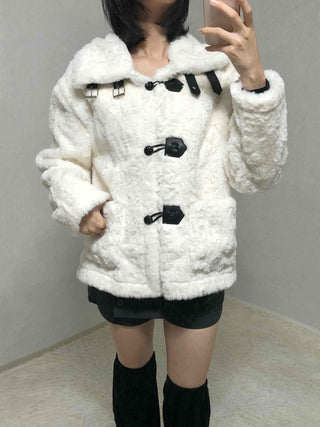 Shearling Toggle Button Medium Jacket
