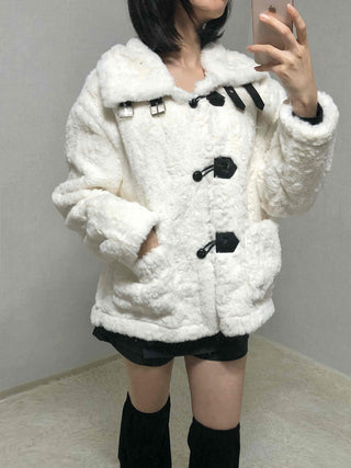 Shearling Toggle Button Medium Jacket