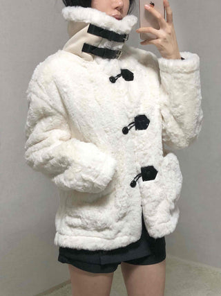 Shearling Toggle Button Medium Jacket