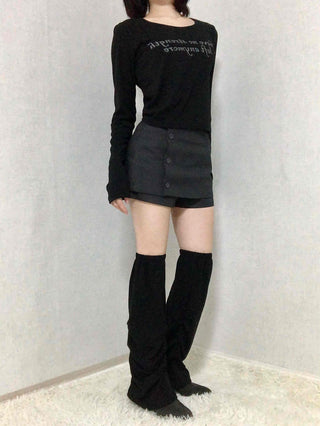 Chic Front Button Wrap Mini Skirt