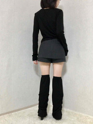 Chic Front Button Wrap Mini Skirt