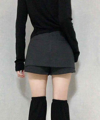 Chic Front Button Wrap Mini Skirt