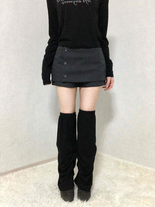 Chic Front Button Wrap Mini Skirt