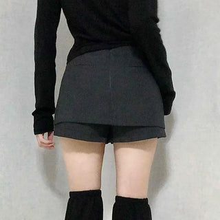 Chic Front Button Wrap Mini Skirt