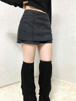Chic Front Button Wrap Mini Skirt