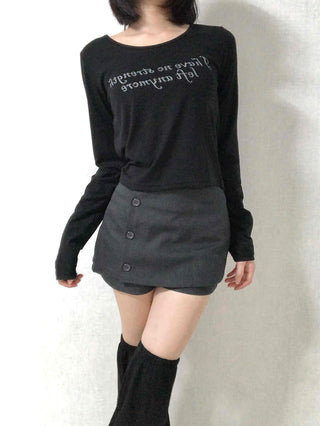 Lettering Graphic Round Neck Loose Fit Long Sleeve T-shirt