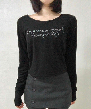 Lettering Graphic Round Neck Loose Fit Long Sleeve T-shirt