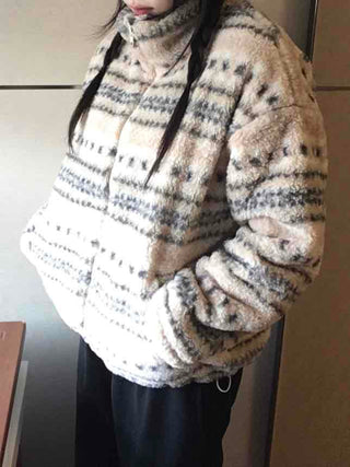 Marni Basque Striped Turtleneck Oversized Fleece