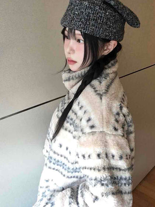 Marni Basque Striped Turtleneck Oversized Fleece