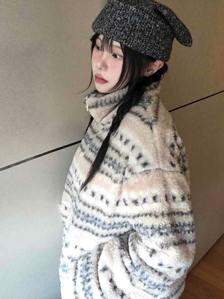 Marni Basque Striped Turtleneck Oversized Fleece