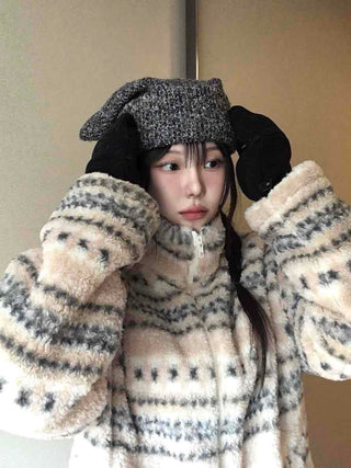Marni Basque Striped Turtleneck Oversized Fleece
