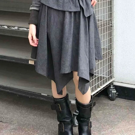 Unique Layered Asymmetrical Midi Skirt