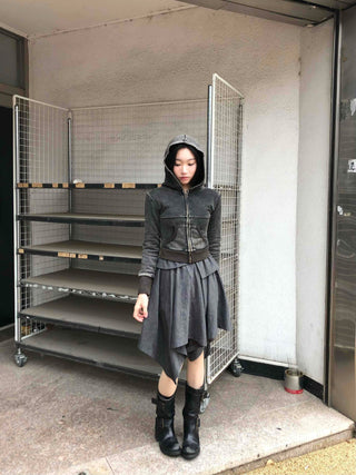 Unique Layered Asymmetrical Midi Skirt