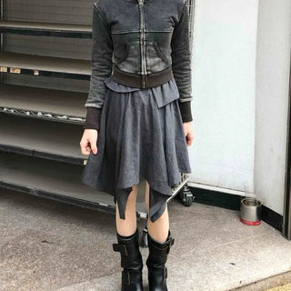 Unique Layered Asymmetrical Midi Skirt