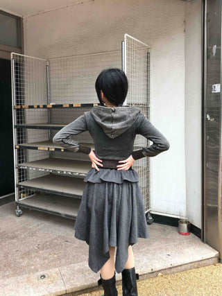 Unique Layered Asymmetrical Midi Skirt
