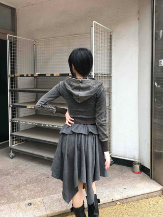 Unique Layered Asymmetrical Midi Skirt
