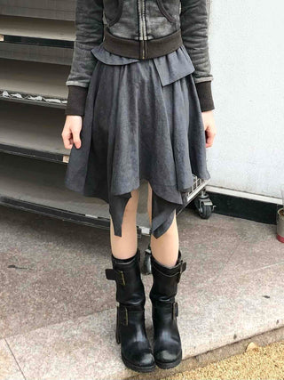 Unique Layered Asymmetrical Midi Skirt