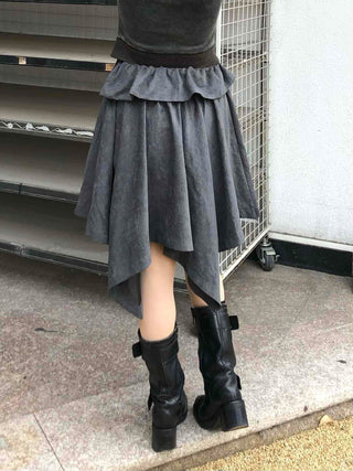 Unique Layered Asymmetrical Midi Skirt