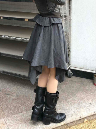 Unique Layered Asymmetrical Midi Skirt