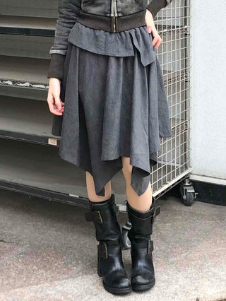Unique Layered Asymmetrical Midi Skirt
