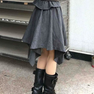 Unique Layered Asymmetrical Midi Skirt