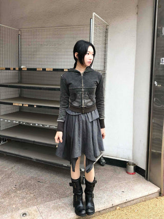 Unique Layered Asymmetrical Midi Skirt