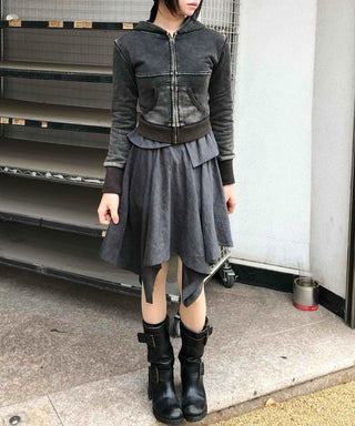 Unique Layered Asymmetrical Midi Skirt