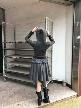 Unique Layered Asymmetrical Midi Skirt