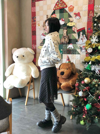 Merry Two-Color Star Zip-Up Hoodie