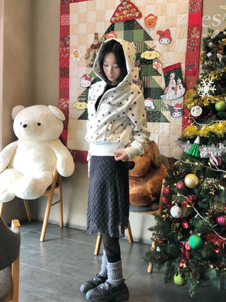 Merry Two-Color Star Zip-Up Hoodie