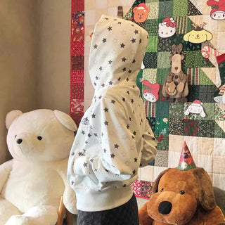 Merry Two-Color Star Zip-Up Hoodie