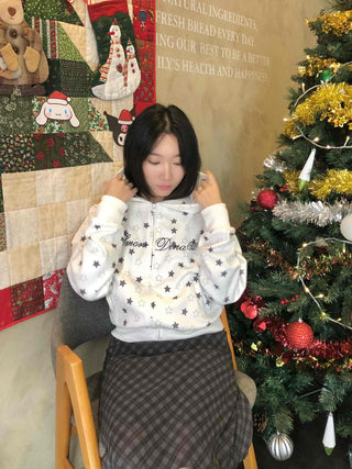 Merry Two-Color Star Zip-Up Hoodie