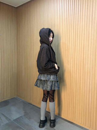Leather Ruffle Tiered Mini Skirt