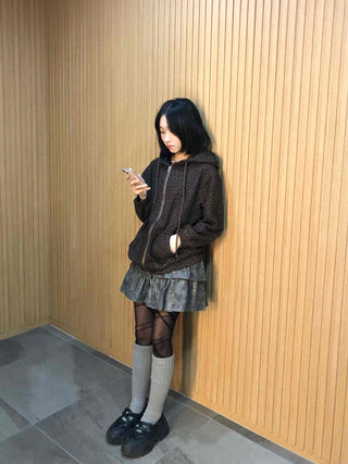 Leather Ruffle Tiered Mini Skirt