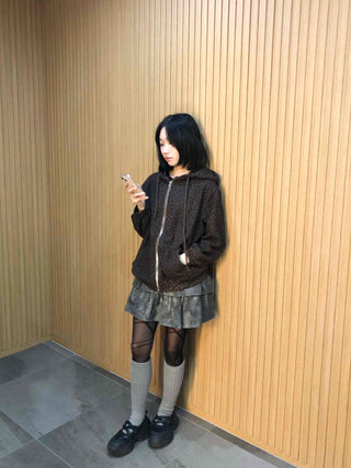 Leather Ruffle Tiered Mini Skirt