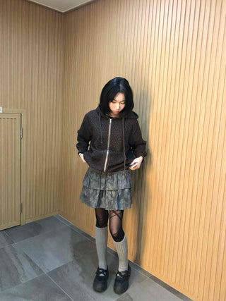 Leather Ruffle Tiered Mini Skirt