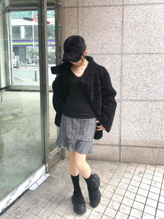 Ribbed See-through V-Neck Slim Fit Long Sleeve Tee