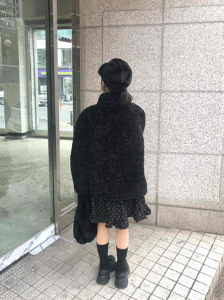 Button Boxy Fleece Quilted Midi Coat
