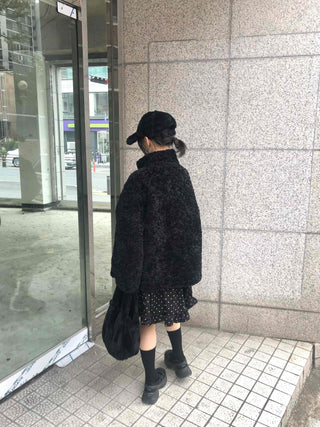 Button Boxy Fleece Quilted Midi Coat