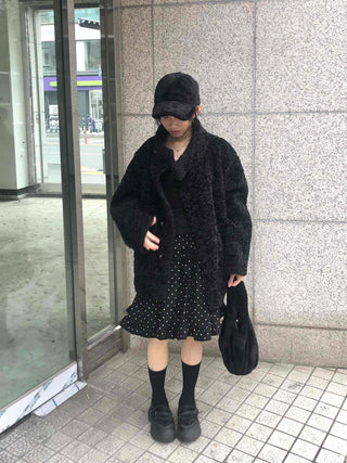 Button Boxy Fleece Quilted Midi Coat