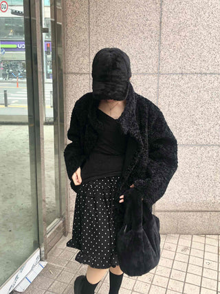 Button Boxy Fleece Quilted Midi Coat