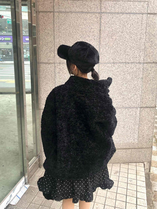 Button Boxy Fleece Quilted Midi Coat