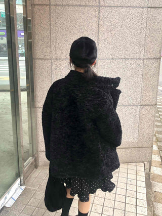 Button Boxy Fleece Quilted Midi Coat