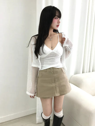 Opin Semi-Crop See-Through Mesh Bolero