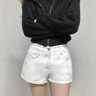 Clean Fit Rolled-Up Cut Denim Shorts