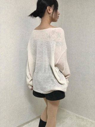 Daily Warm Tone Loose Fit Round Drop Shoulder Knit
