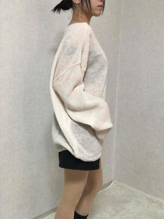 Daily Warm Tone Loose Fit Round Drop Shoulder Knit