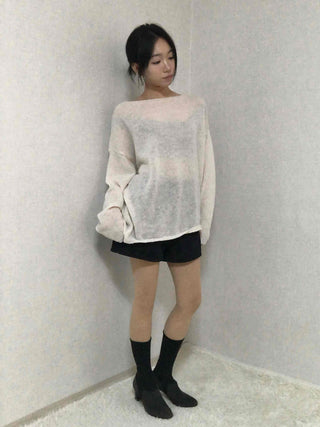 Daily Warm Tone Loose Fit Round Drop Shoulder Knit